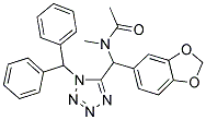 N-((1-BENZHYDRYL-1H-TETRAZOL-5-YL)(BENZO[D][1,3]DIOXOL-5-YL)METHYL)-N-METHYLACETAMIDE Struktur