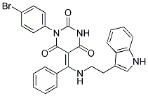 (E)-5-((2-(1H-INDOL-3-YL)ETHYLAMINO)(PHENYL)METHYLENE)-1-(4-BROMOPHENYL)PYRIMIDINE-2,4,6(1H,3H,5H)-TRIONE Struktur