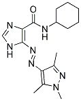 N-CYCLOHEXYL-5-[(E)-(1,3,5-TRIMETHYL-1H-PYRAZOL-4-YL)DIAZENYL]-1H-IMIDAZOLE-4-CARBOXAMIDE Struktur