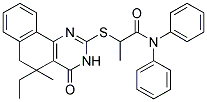 2-[(5-ETHYL-5-METHYL-4-OXO-3,4,5,6-TETRAHYDROBENZO[H]QUINAZOLIN-2-YL)SULFANYL]-N,N-DIPHENYLPROPANAMIDE Struktur