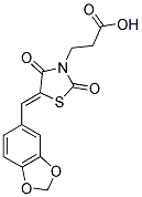 3-(5-BENZO[1,3]DIOXOL-5-YLMETHYLENE-2,4-DIOXO-THIAZOLIDIN-3-YL)-PROPIONIC ACID Struktur