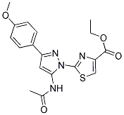 ETHYL 2-[5-(ACETYLAMINO)-3-(4-METHOXYPHENYL)-1H-PYRAZOL-1-YL]-1,3-THIAZOLE-4-CARBOXYLATE Struktur