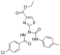 ETHYL 2-(2-(4-CHLOROBENZOYL)-1-{[(4-METHYLPHENYL)AMINO]CARBONYL}HYDRAZINO)-1,3-THIAZOLE-4-CARBOXYLATE Struktur