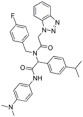 2-(2-(1H-BENZO[D][1,2,3]TRIAZOL-1-YL)-N-(4-FLUOROBENZYL)ACETAMIDO)-N-(4-(DIMETHYLAMINO)PHENYL)-2-(4-ISOPROPYLPHENYL)ACETAMIDE Struktur