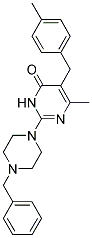 2-(4-BENZYL-1-PIPERAZINYL)-6-METHYL-5-(4-METHYLBENZYL)-4(3H)-PYRIMIDINONE Struktur