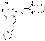 8-(1H-BENZOIMIDAZOL-2-YLMETHYLSULFANYL)-9-(2-PHENOXY-ETHYL)-9H-PURIN-6-YLAMINE Struktur