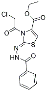 ETHYL (2Z)-2-(BENZOYLHYDRAZONO)-3-(CHLOROACETYL)-2,3-DIHYDRO-1,3-THIAZOLE-4-CARBOXYLATE Struktur