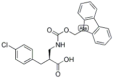 (S)-3-(4-CHLORO-PHENYL)-2-[(9H-FLUOREN-9-YLMETHOXYCARBONYLAMINO)-METHYL]-PROPIONIC ACID Struktur