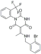 (5E)-5-{1-[(2-BROMOBENZYL)AMINO]ETHYLIDENE}-1-[2-(TRIFLUOROMETHYL)PHENYL]PYRIMIDINE-2,4,6(1H,3H,5H)-TRIONE Struktur