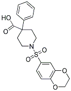 1-(2,3-DIHYDRO-1,4-BENZODIOXIN-6-YLSULFONYL)-4-PHENYLPIPERIDINE-4-CARBOXYLIC ACID Struktur