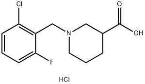 1-(2-CHLORO-6-FLUOROBENZYL)PIPERIDINE-3-CARBOXYLIC ACID HYDROCHLORIDE Struktur