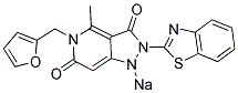 SODIUM 2-(1,3-BENZOTHIAZOL-2-YL)-5-(2-FURYLMETHYL)-4-METHYL-3-OXO-3,5-DIHYDRO-2H-PYRAZOLO[4,3-C]PYRIDIN-6-OLATE Struktur