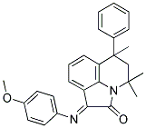 (E)-1-(4-METHOXYPHENYLIMINO)-4,4,6-TRIMETHYL-6-PHENYL-5,6-DIHYDRO-1H-PYRROLO[3,2,1-IJ]QUINOLIN-2(4H)-ONE Struktur