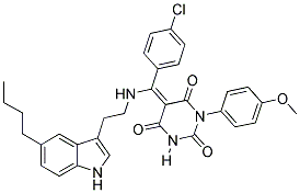 (E)-5-((2-(5-BUTYL-1H-INDOL-3-YL)ETHYLAMINO)(4-CHLOROPHENYL)METHYLENE)-1-(4-METHOXYPHENYL)PYRIMIDINE-2,4,6(1H,3H,5H)-TRIONE Struktur