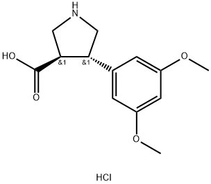 (TRANS)-4-(3,5-DIMETHOXY-PHENYL)-PYRROLIDINE-3-CARBOXYLIC ACID-HCL Struktur