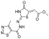 METHYL (2Z)-((2Z)-2-{[(4-METHYL-1,2,3-THIADIAZOL-5-YL)CARBONYL]HYDRAZONO}-4-OXO-1,3-THIAZOLIDIN-5-YLIDENE)ACETATE Struktur