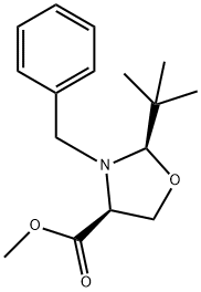 (2R,4S)-N-BENZYL-2-T-BUTYLOXAZOLIDINE-4-CARBOXYLIC ACID, METHYL ESTER Struktur