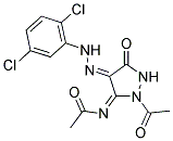 N-{(3E,4Z)-2-ACETYL-4-[(2,5-DICHLOROPHENYL)HYDRAZONO]-5-OXOPYRAZOLIDIN-3-YLIDENE}ACETAMIDE Struktur