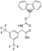 (S)-(3,5-BIS-TRIFLUOROMETHYL-PHENYL)-[(9H-FLUOREN-9-YLMETHOXYCARBONYLAMINO)]-ACETIC ACID Struktur