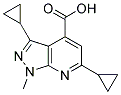 3,6-DICYCLOPROPYL-1-METHYL-1H-PYRAZOLO[3,4-B]PYRIDINE-4-CARBOXYLIC ACID Struktur