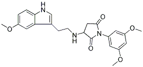 1-(3,5-DIMETHOXYPHENYL)-3-{[2-(5-METHOXY-1H-INDOL-3-YL)ETHYL]AMINO}-2,5-PYRROLIDINEDIONE Struktur