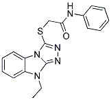 2-(9-ETHYL-9H-BENZO[4,5]IMIDAZO[2,1-C][1,2,4]TRIAZOL-3-YLSULFANYL)-N-PHENYL-ACETAMIDE Struktur