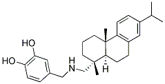 4-[({[(1R,4AS,10AR)-7-ISOPROPYL-1,4A-DIMETHYL-1,2,3,4,4A,9,10,10A-OCTAHYDRO-1-PHENANTHRENYL]METHYL}AMINO)METHYL]-1,2-BENZENEDIOL Struktur