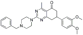 2-(4-BENZYLPIPERAZIN-1-YL)-7-(3,4-DIMETHOXYPHENYL)-4-METHYL-7,8-DIHYDROQUINAZOLIN-5(6H)-ONE Struktur