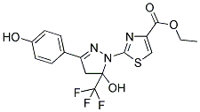 ETHYL 2-[5-HYDROXY-3-(4-HYDROXYPHENYL)-5-(TRIFLUOROMETHYL)-4,5-DIHYDRO-1H-PYRAZOL-1-YL]-1,3-THIAZOLE-4-CARBOXYLATE Struktur