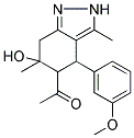 1-[6-HYDROXY-4-(3-METHOXYPHENYL)-3,6-DIMETHYL-4,5,6,7-TETRAHYDRO-2H-INDAZOL-5-YL]ETHANONE Struktur