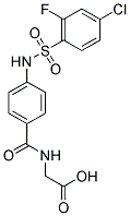 [(4-[[(4-CHLORO-2-FLUOROPHENYL)SULFONYL]AMINO]BENZOYL)AMINO]ACETIC ACID Struktur