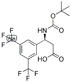 (S)-3-(3,5-BIS-TRIFLUOROMETHYL-PHENYL)-3-TERT-BUTOXYCARBONYLAMINO-PROPIONIC ACID Struktur