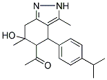 1-[6-HYDROXY-4-(4-ISOPROPYLPHENYL)-3,6-DIMETHYL-4,5,6,7-TETRAHYDRO-2H-INDAZOL-5-YL]ETHANONE Struktur