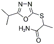 2-[(5-ISOPROPYL-1,3,4-OXADIAZOL-2-YL)SULFANYL]PROPANAMIDE Struktur