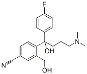 4-[4-(DIMETHYLAMINO)-1-(4-FLUOROPHENYL)-1-HYDROXYBUTYL]-3-(HYDROXYMETHYL)BENZONITRILE Struktur