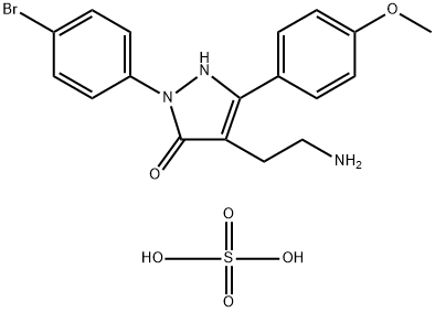 4-(2-AMINO-ETHYL)-2-(4-BROMO-PHENYL)-5-(4-METHOXY-PHENYL)-1,2-DIHYDRO-PYRAZOL-3-ONE, SULFURIC ACID Struktur