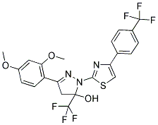 3-(2,4-DIMETHOXYPHENYL)-5-(TRIFLUOROMETHYL)-1-(4-(4-(TRIFLUOROMETHYL)PHENYL)THIAZOL-2-YL)-4,5-DIHYDRO-1H-PYRAZOL-5-OL Struktur