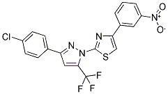 2-[3-(4-CHLOROPHENYL)-5-(TRIFLUOROMETHYL)-1H-PYRAZOL-1-YL]-4-(3-NITROPHENYL)-1,3-THIAZOLE Struktur