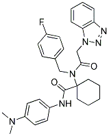 1-(2-(1H-BENZO[D][1,2,3]TRIAZOL-1-YL)-N-(4-FLUOROBENZYL)ACETAMIDO)-N-(4-(DIMETHYLAMINO)PHENYL)CYCLOHEXANECARBOXAMIDE Struktur