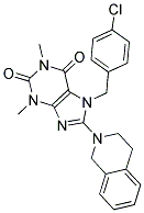 7-(4-CHLOROBENZYL)-8-(3,4-DIHYDROISOQUINOLIN-2(1H)-YL)-1,3-DIMETHYL-1H-PURINE-2,6(3H,7H)-DIONE Struktur