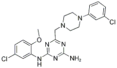 N2-(5-CHLORO-2-METHOXYPHENYL)-6-((4-(3-CHLOROPHENYL)PIPERAZIN-1-YL)METHYL)-1,3,5-TRIAZINE-2,4-DIAMINE Struktur