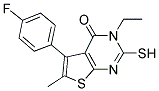 3-ETHYL-5-(4-FLUOROPHENYL)-2-MERCAPTO-6-METHYLTHIENO[2,3-D]PYRIMIDIN-4(3H)-ONE Struktur