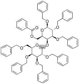 BENZYL 4-O-(2,3,4,6-TETRA-O-BENZYL ALPHA-D-GALACTOPYRANOSYL)-2,3-DI-O-BENZYL-6-O-BENZOYL-BETA-D-GALACTOPYRANOSIDE Struktur