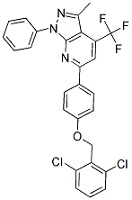 6-(4-(2,6-DICHLOROBENZYLOXY)PHENYL)-3-METHYL-1-PHENYL-4-(TRIFLUOROMETHYL)-1H-PYRAZOLO[3,4-B]PYRIDINE Struktur