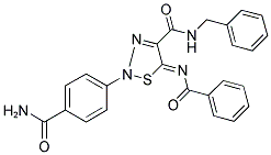 2-[4-(AMINOCARBONYL)PHENYL]-5-(BENZOYLIMINO)-N-BENZYL-1,2,3-THIADIAZOLE-4(2H)-CARBOXAMIDE Struktur