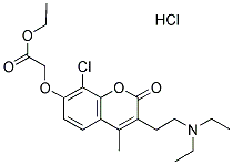 8-CHLORO-3-(2-DIETHYLAMINOETHYL)-7-ETHOXYCARBONYLMETHOXY-4-METHYLCOUMARIN HYDROCHLORIDE SALT Struktur