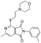 6-METHYL-2-(3-METHYLPHENYL)-4-{[2-(4-MORPHOLINYL)ETHYL]SULFANYL}-1H-PYRROLO[3,4-C]PYRIDINE-1,3(2H)-DIONE Struktur