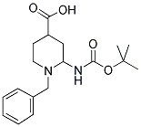 1-BENZYL-2-TERT-BUTOXYCARBONYLAMINO-PIPERIDINE-4-CARBOXYLIC ACID Struktur