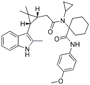 1-(N-CYCLOPROPYL-2-((1R,3S)-2,2-DIMETHYL-3-(2-METHYL-1H-INDOL-3-YL)CYCLOPROPYL)ACETAMIDO)-N-(4-METHOXYPHENYL)CYCLOHEXANECARBOXAMIDE Struktur