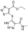 ETHYL 5-({4-[(METHYLAMINO)CARBONYL]-1H-1,2,3-TRIAZOL-5-YL}THIO)-1,2,3-THIADIAZOLE-4-CARBOXYLATE Struktur